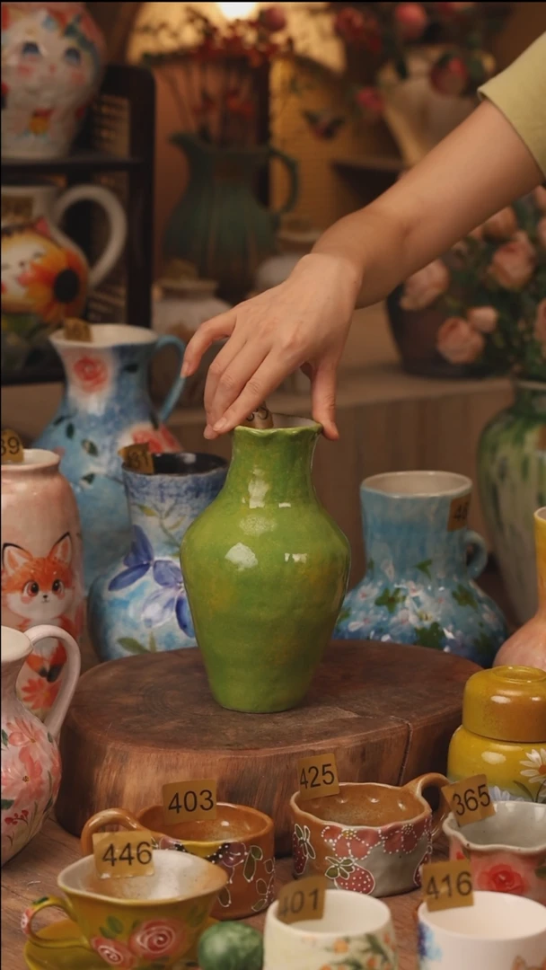 陶瓷景德镇设计师手作花器摆件侘寂风368