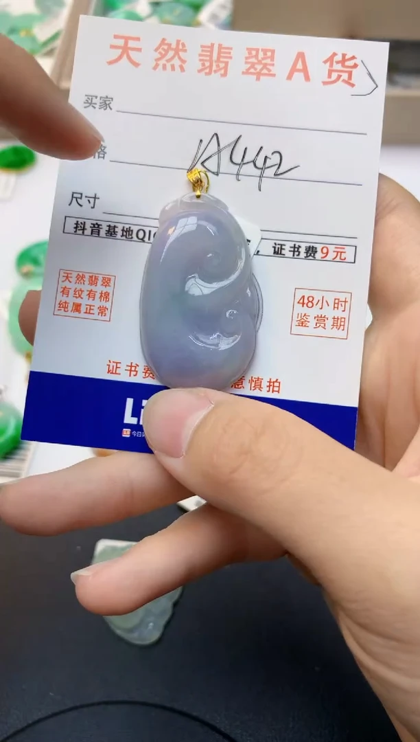 颈饰18K金镶嵌翡翠天然缅甸A货翡翠百元以上9元证书费自理