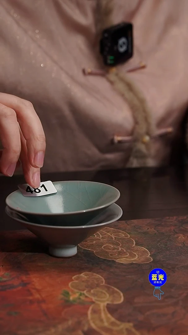 摆件瓷觀*瑕清凉寺原矿釉斗笠杯481