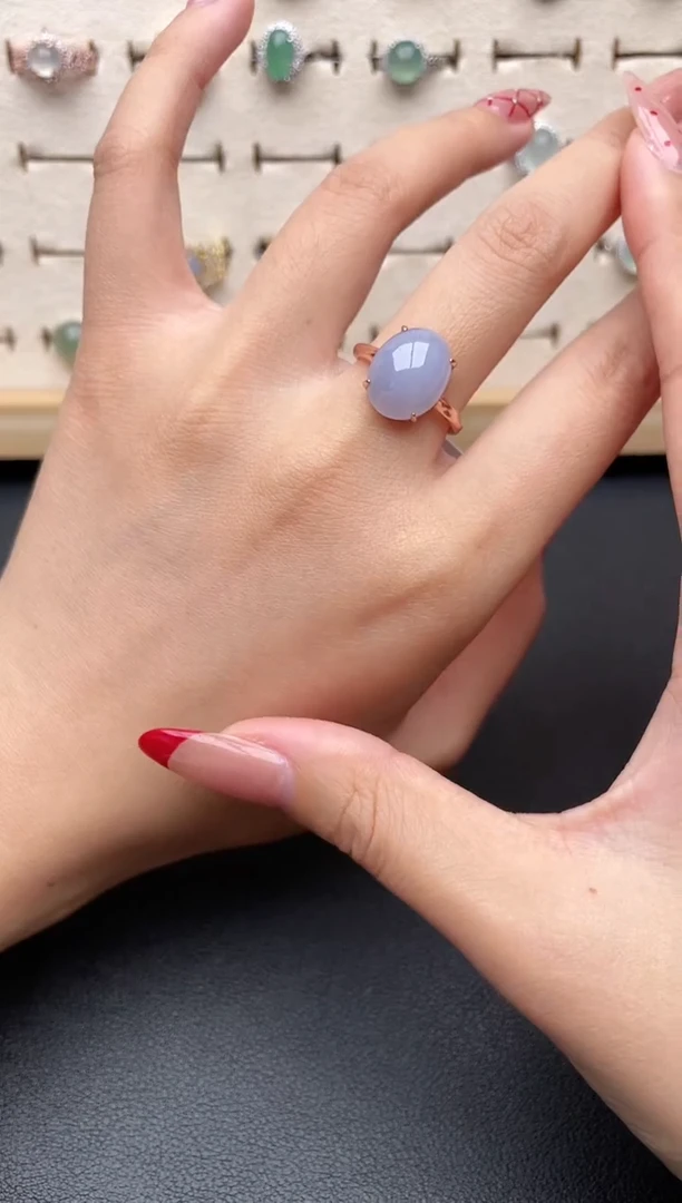 【闪购商品】翡翠戒指银S925镶嵌一物一证一礼盒