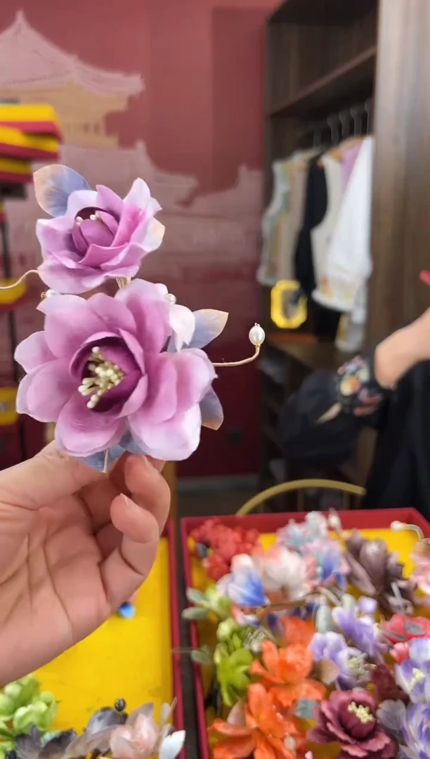 【闪购商品】刺绣非遗绒花（发饰）