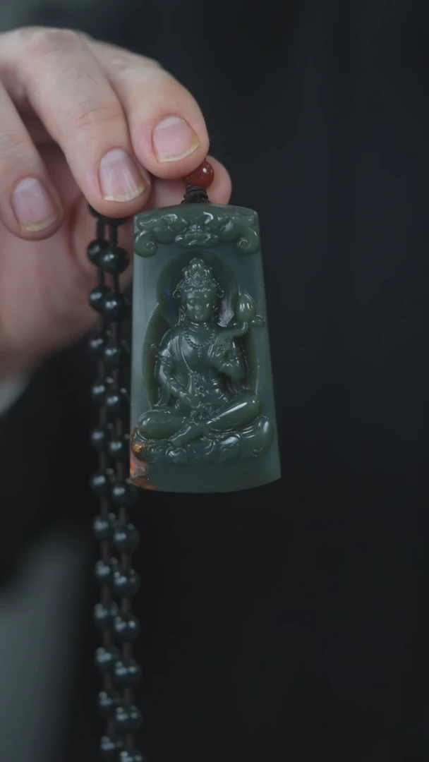 颈饰未镶嵌和田玉观音