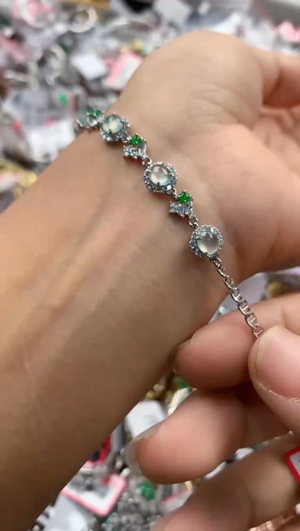 银S925镶嵌戒指翡翠555             5