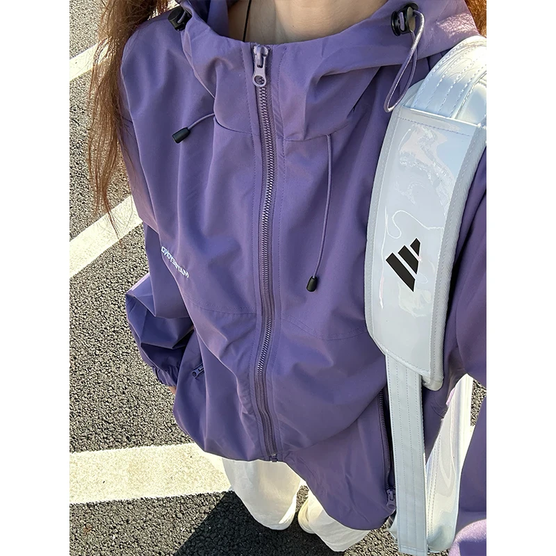 cleanfit绝绝紫夹克男款夏季美式户外登山防风防水冲锋衣连帽外套