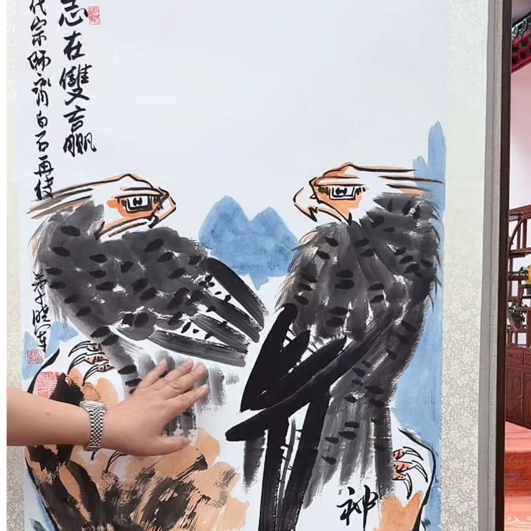 橱窗展示/墨润鑫海/崔晓军老师/国画/带证书授权书