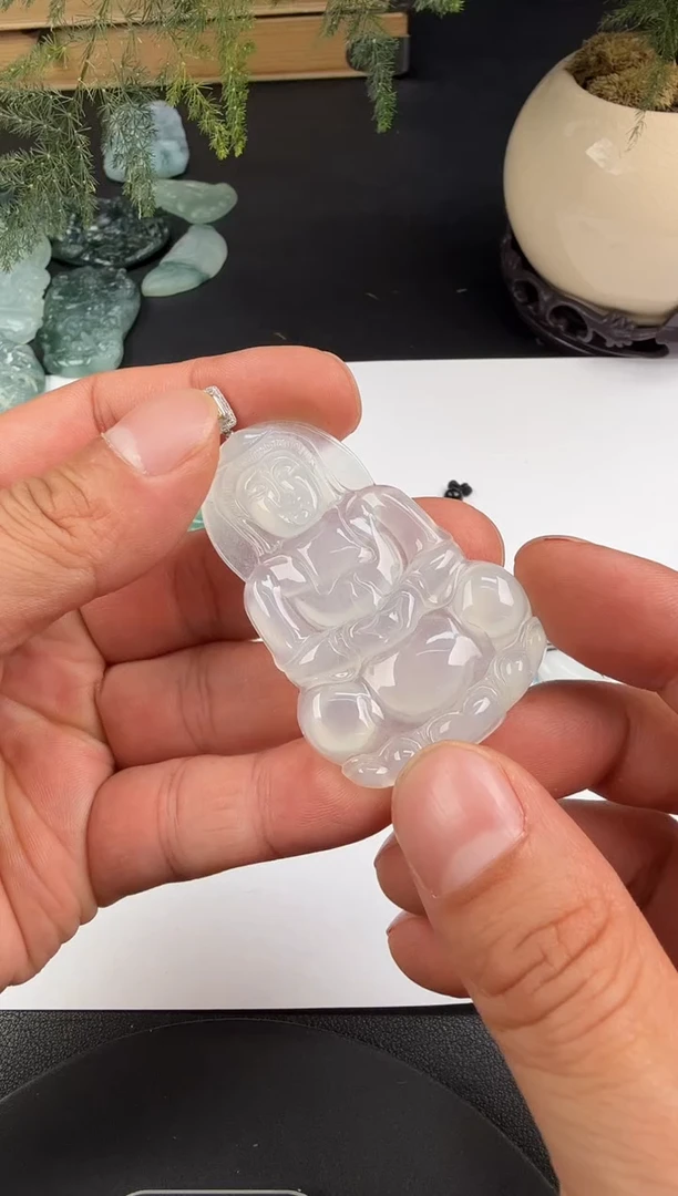 吊坠(不含链)18K金镶嵌翡翠翡翠饰品-330