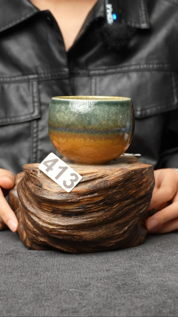 杯子413景德镇手创颜色釉杯（食品级）带冰裂纹