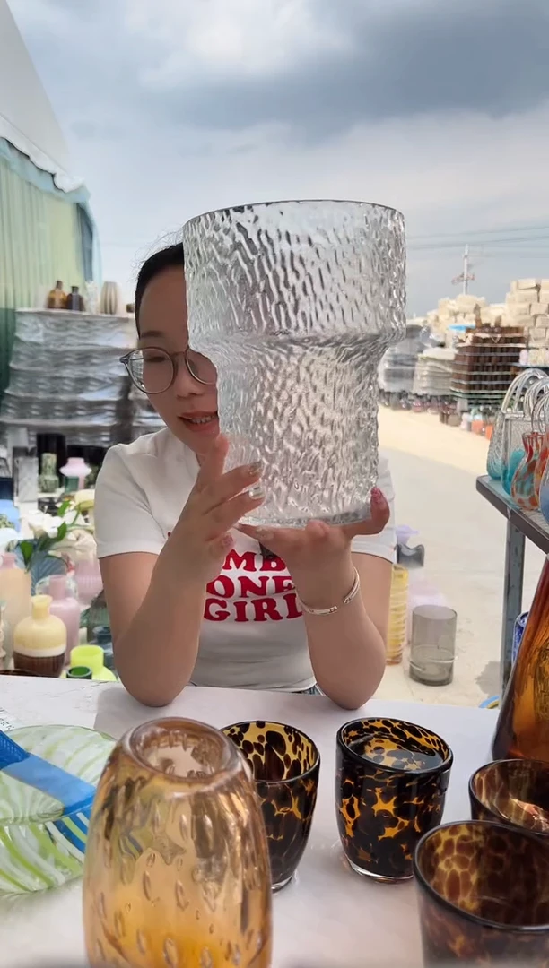 插花现代客厅摆件玻璃花瓶