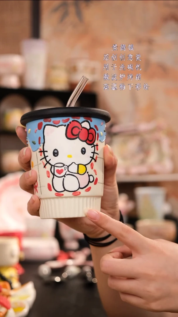 摆件景德镇手工手绘设计师款