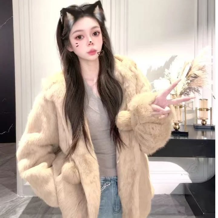 【桐崽专属】反季毛球款兔毛外套时尚百搭秋冬新款