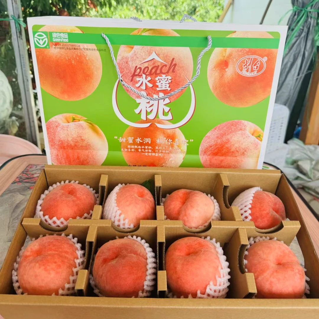 正宗肥城桃玉妃8个装肥城玉妃贵妃驾到不是所有的肥桃都敢称玉妃