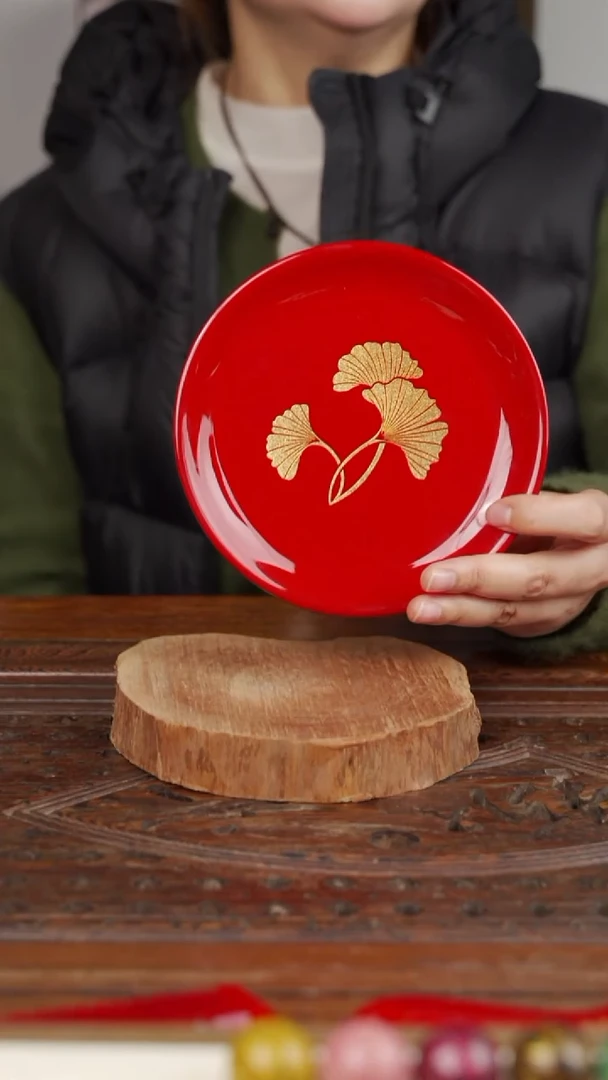 漆器银杏小圆盘  15