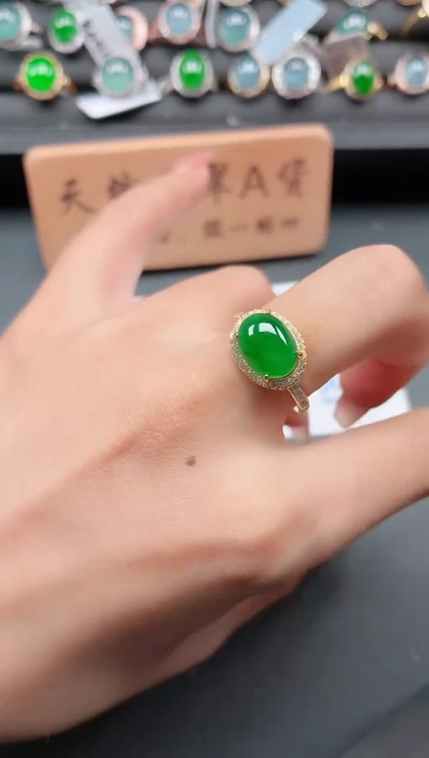 银S925镶嵌戒指翡翠11111