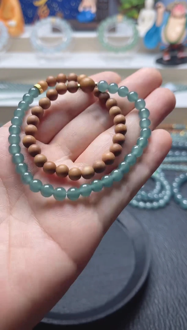 未镶嵌手串翡翠天然危地马拉翡翠手串卡5.8左右