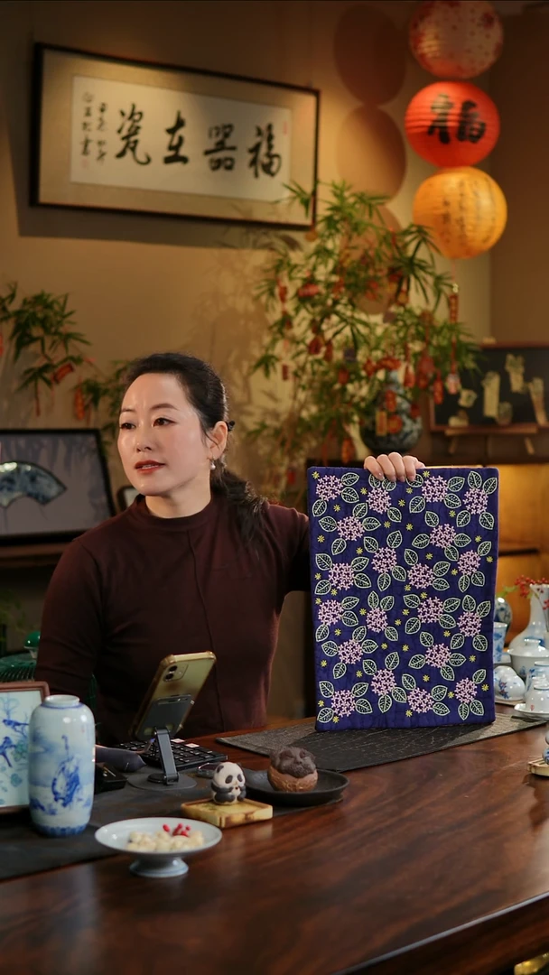 【闪购商品】织绣绣球花长大号茶席B款