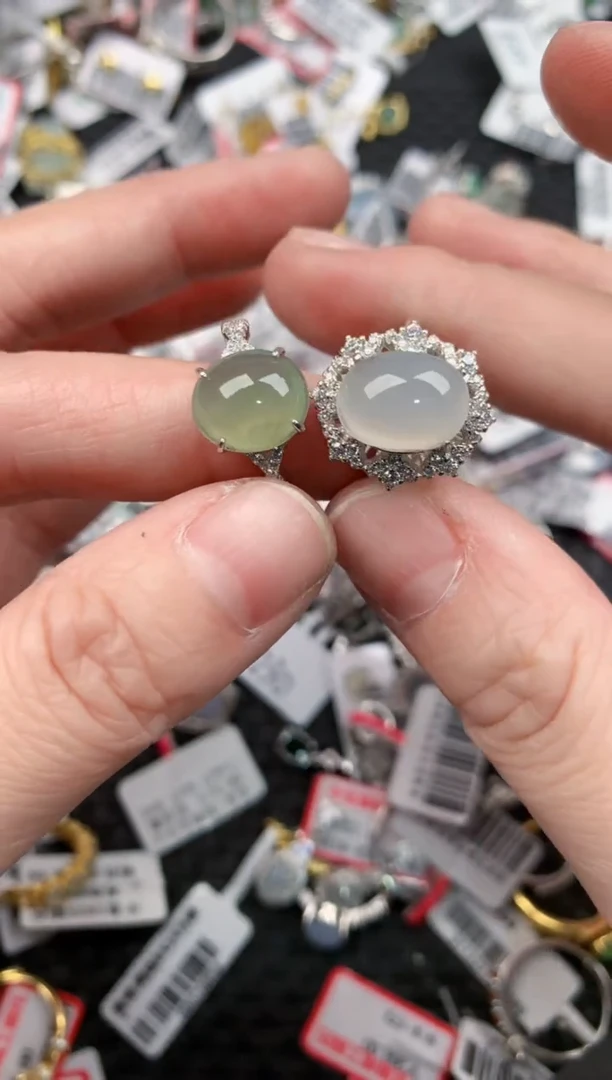 银S925镶嵌戒指翡翠18         7