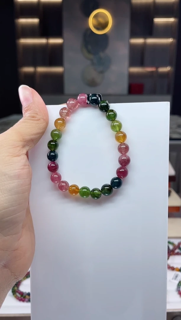 未镶嵌单圈手串碧玺（多样性发一条）Q