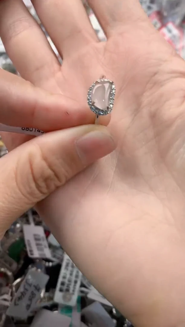 银S925镶嵌戒指翡翠666----8