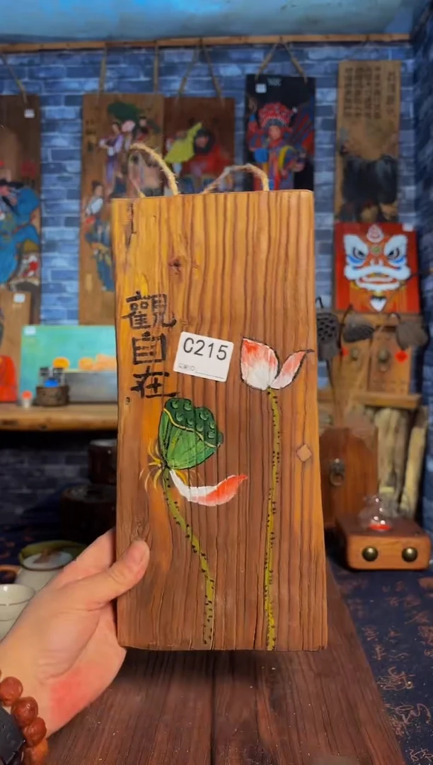 风化老门板丙烯画