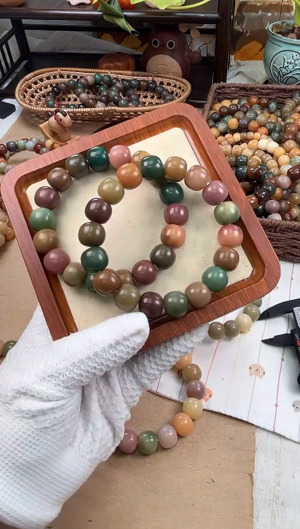 手串菩提根/象牙果a715卡15 干磨玫瑰微瑕