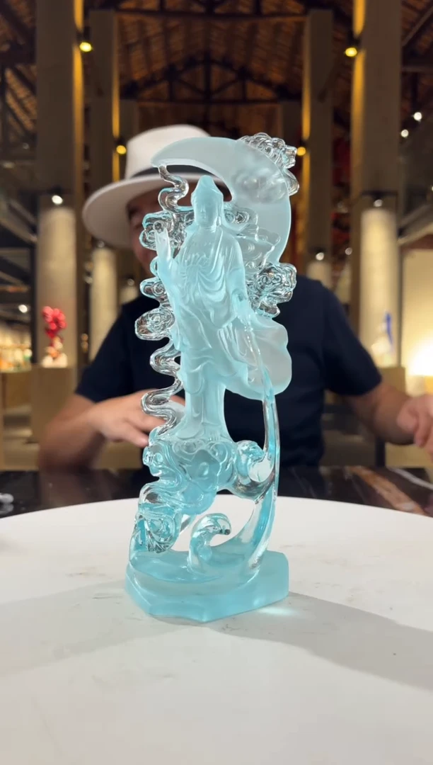 摆件東*天青色观音像