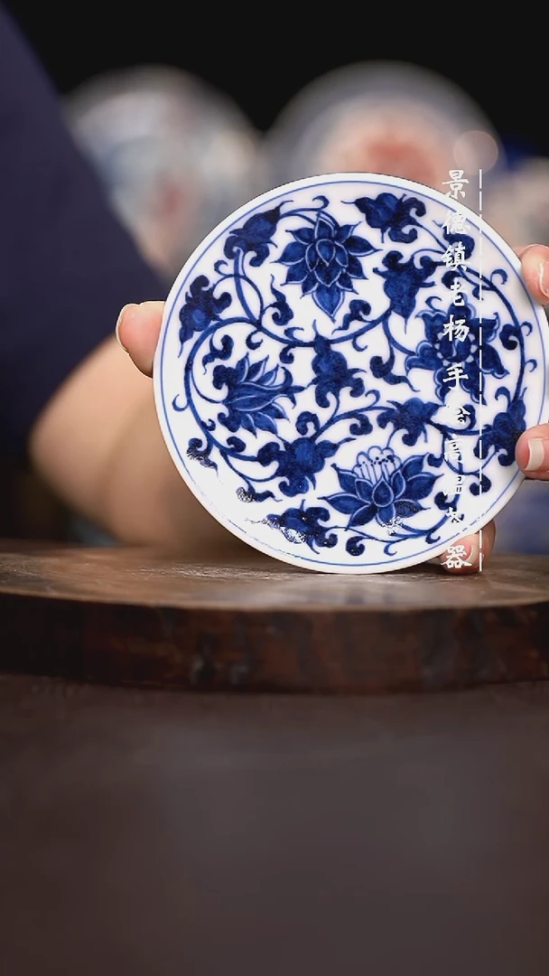 现代瓷全手绘茶具杯垫柴