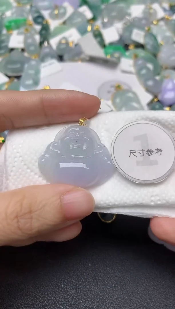 颈饰18K金镶嵌翡翠天然缅甸A货翡翠