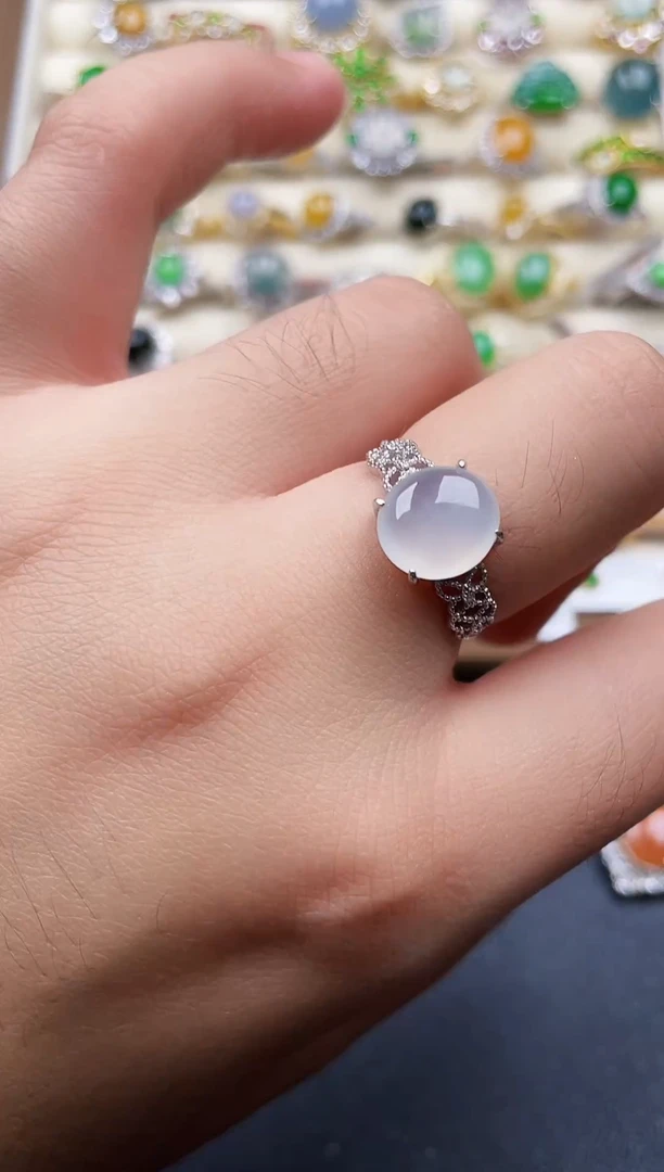 银S925镶嵌戒指翡翠125