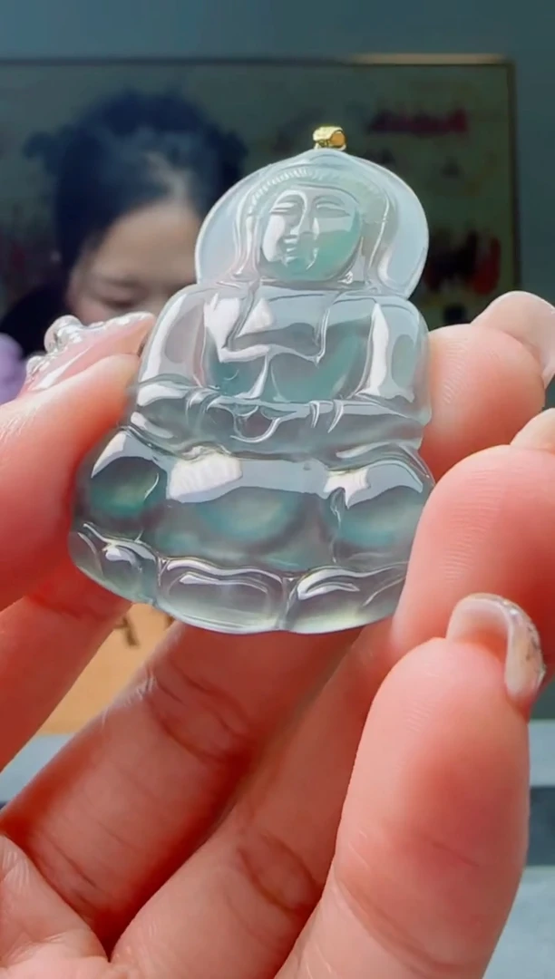 【闪购商品】翡翠颈饰18K金镶嵌观音多样性随机一件发货