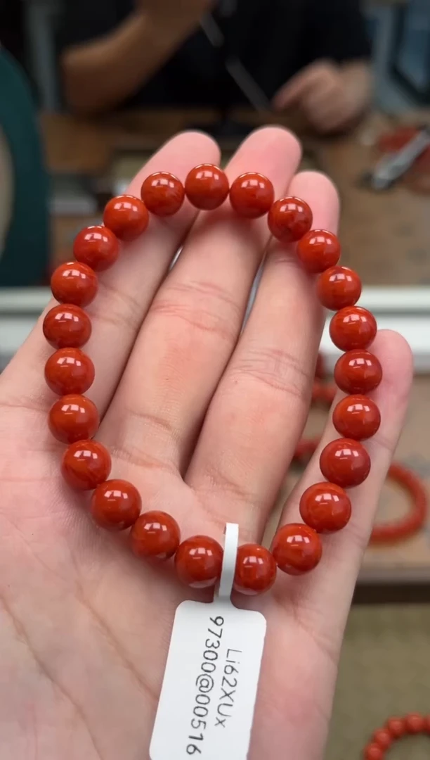 未镶嵌手串南红玛瑙瓦西火焰纹8mm+