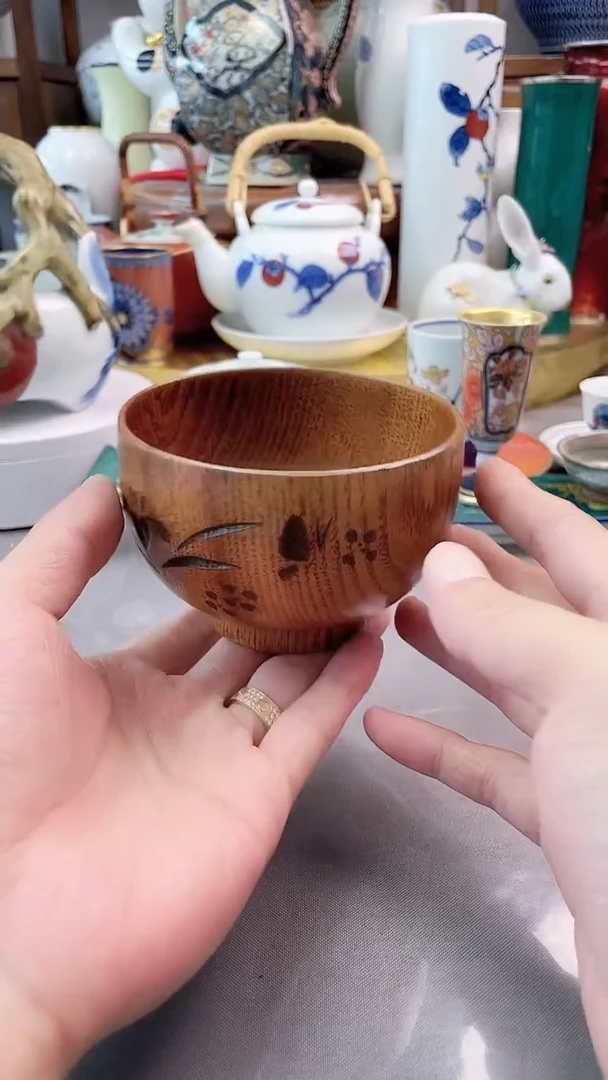 瓷片日产实木碗一一