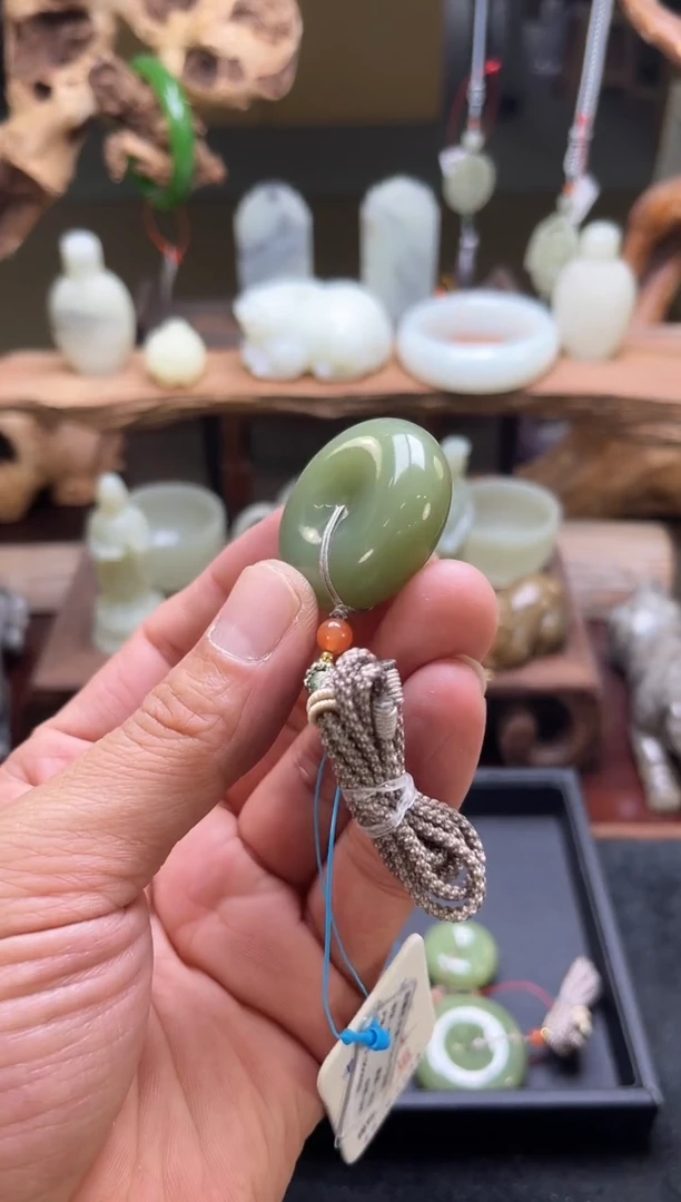 【闪购商品】和田玉吊坠未镶嵌若羌青黄口 平安扣9006593