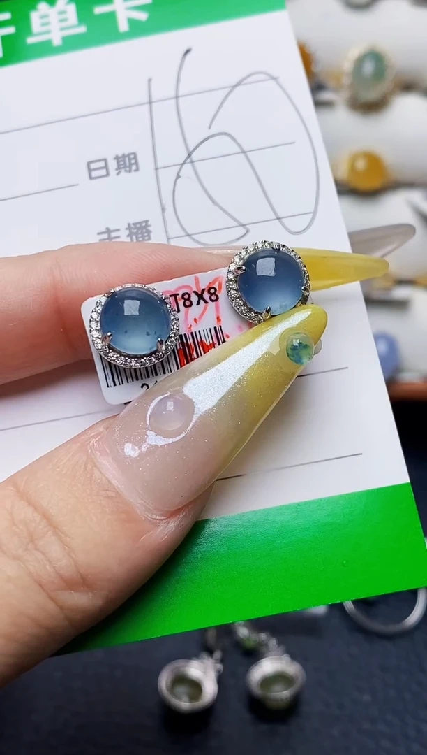 银S925镶嵌戒指翡翠8331