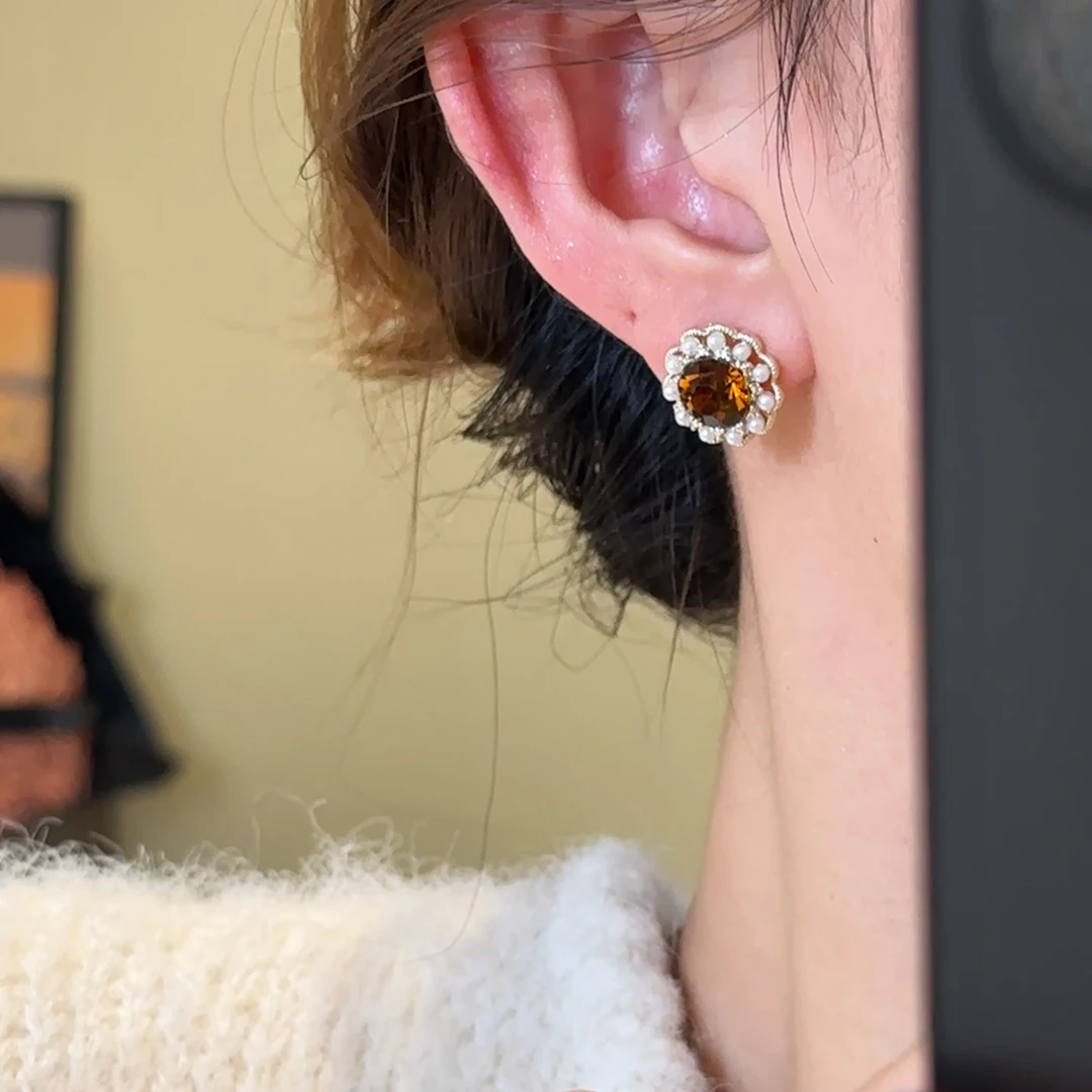 H476 向日葵耳钉时尚百搭简约