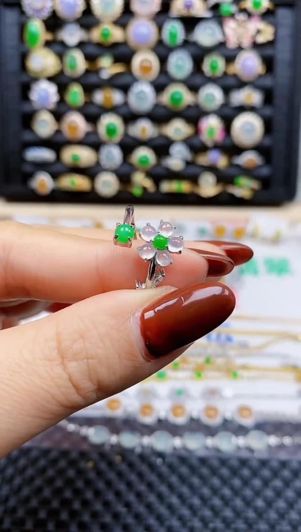 银S925镶嵌戒指翡翠249