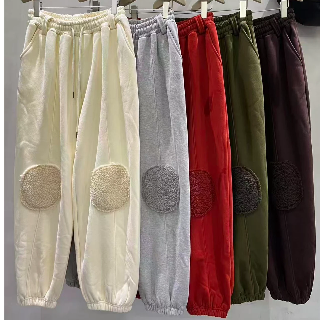 韩版新款束脚厚款高腰休闲裤抽绳