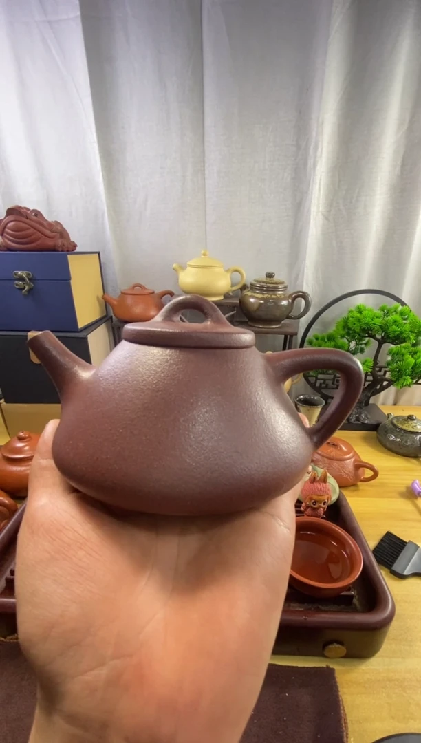 茶壶紫砂疯***头桃花泥石瓢200cc