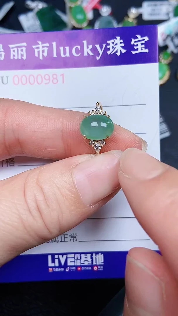 颈饰银S925镶嵌翡翠0981