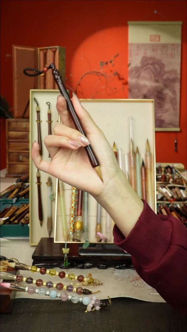 426号闪孤品高货毛笔链接 清水试笔 蘸墨不退