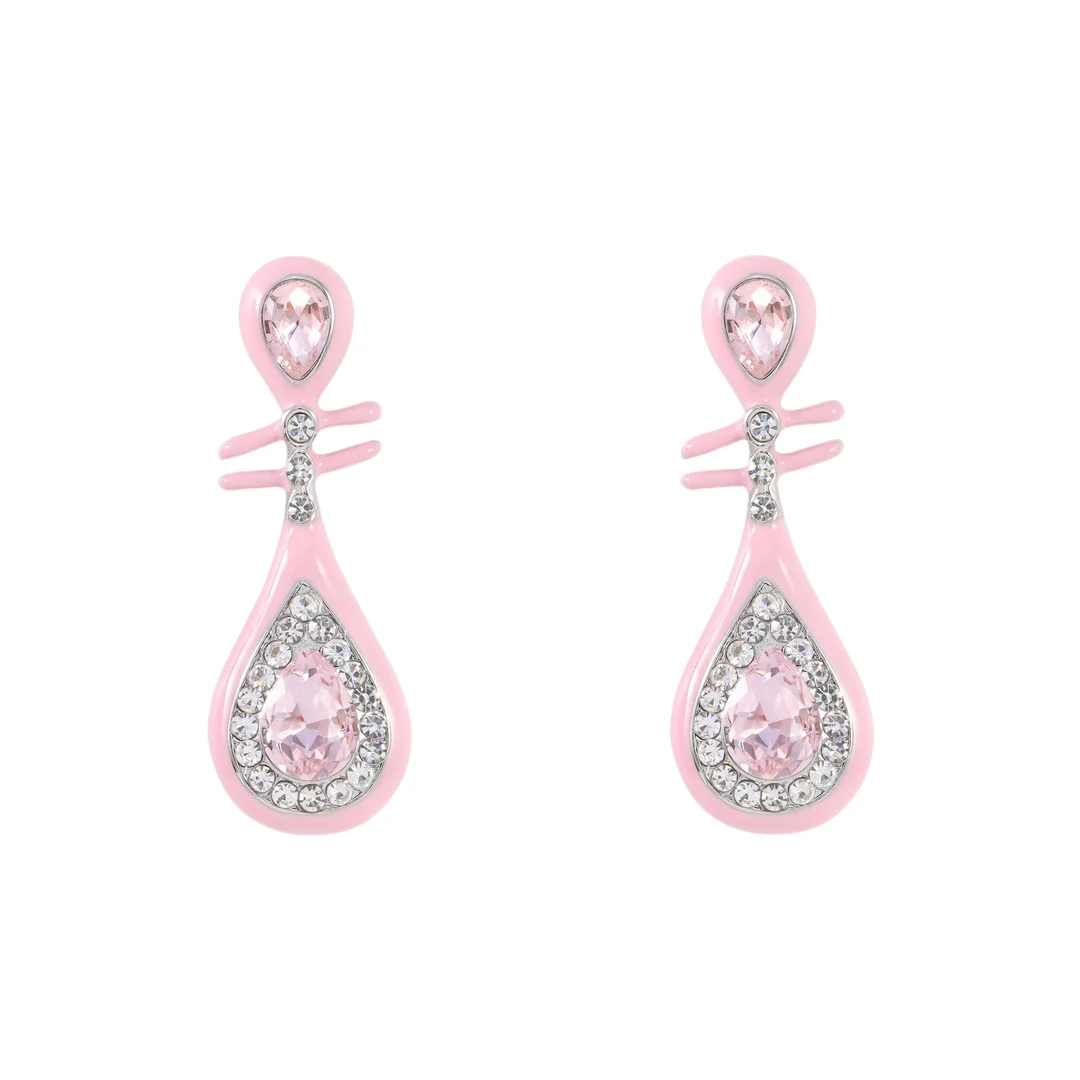 铜合金锆石耳饰 滴釉轻奢新中式琵琶气质耳钉 0923