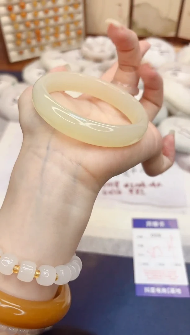 石英质玉手镯未镶嵌6-晴水-圈口58