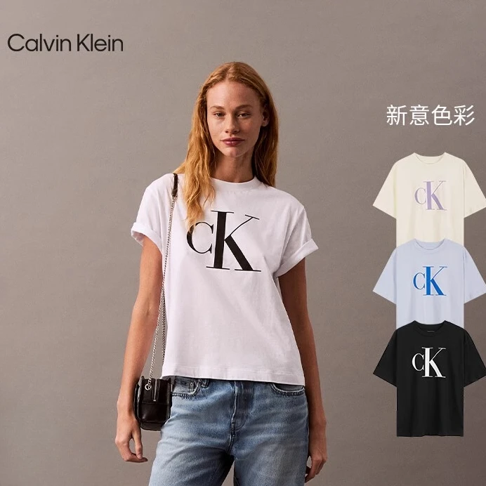 CK Jeans25春夏休闲欧若风圆领短袖T恤47A227G