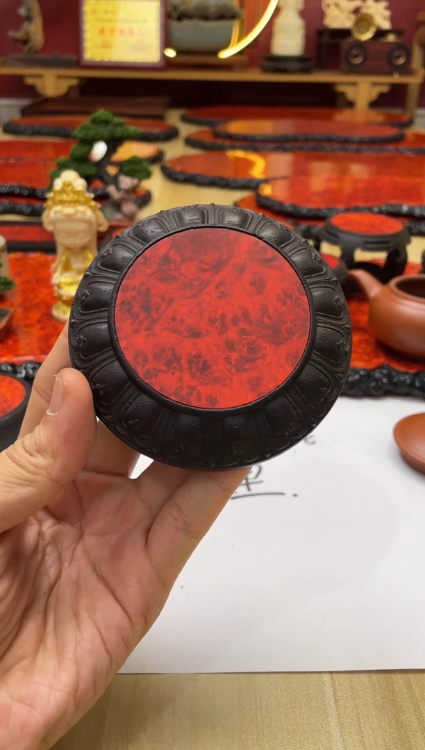 东非黑黄檀（紫光檀）?****️（微瑕）9公分莲花壶承