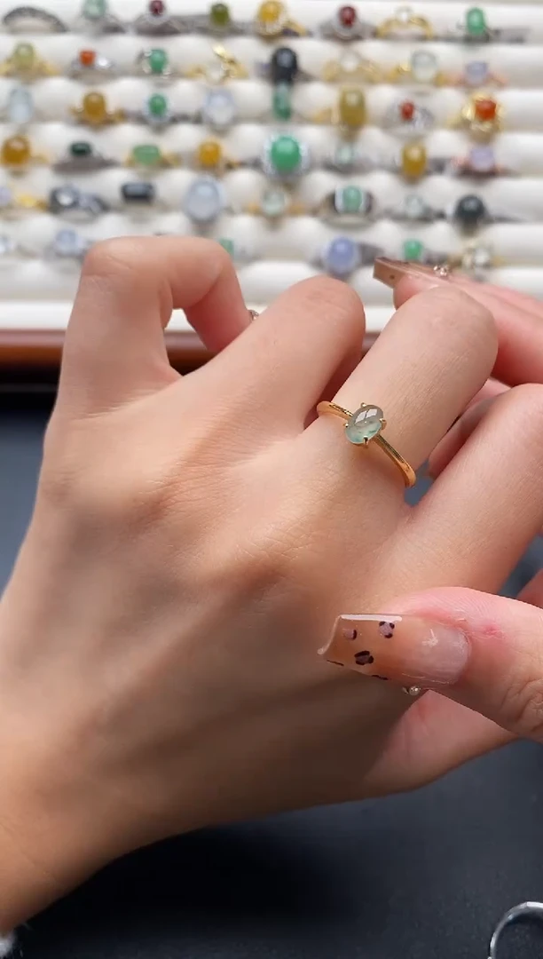 银S925镶嵌戒指翡翠11111111+4