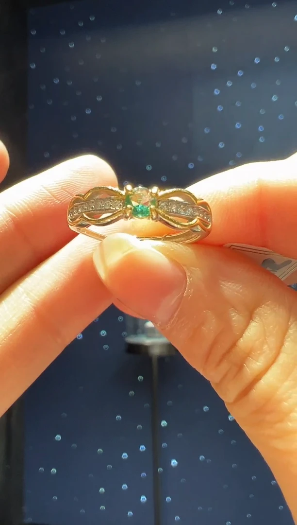 【闪购商品】祖母绿戒指银S925镶嵌13】