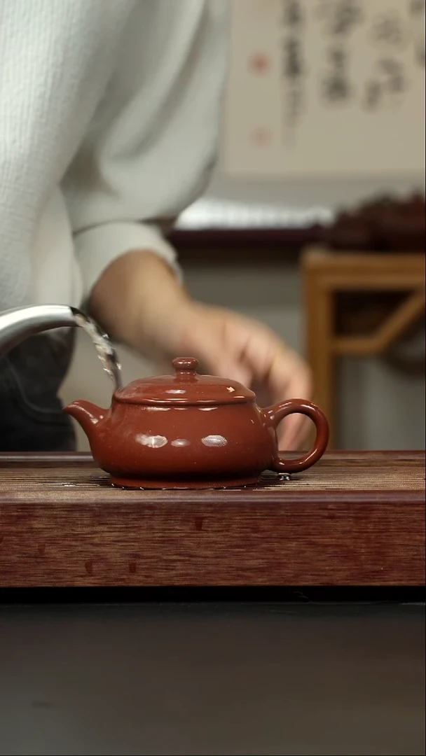 紫砂茶壶红皮龙 明炉
