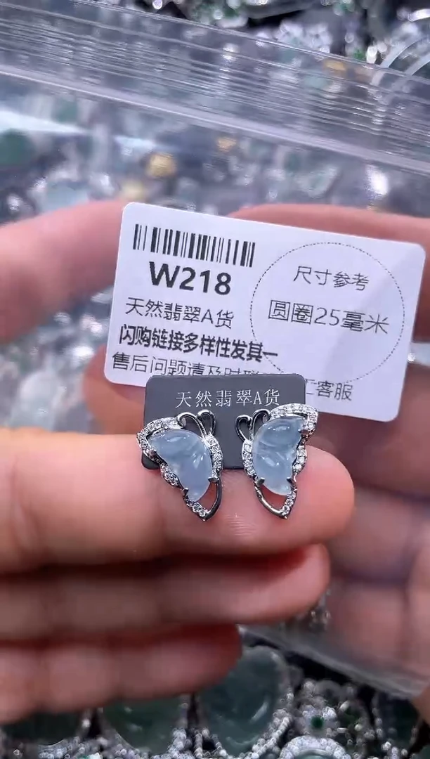 【闪购商品】翡翠颈饰未镶嵌W218耳钉