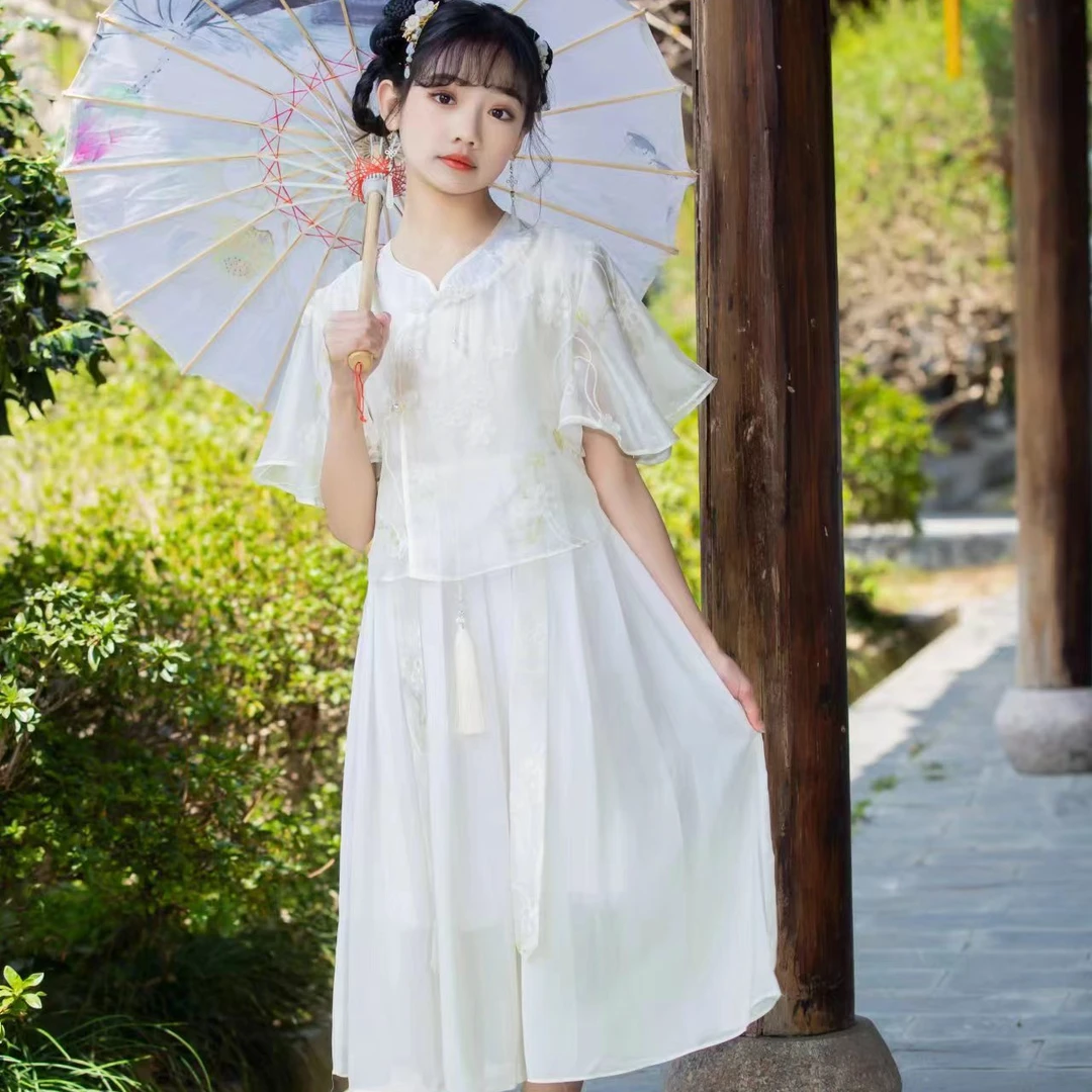 夏季新款童装女孩儿大版古装民族风汉服连衣裙小赢迪24-36