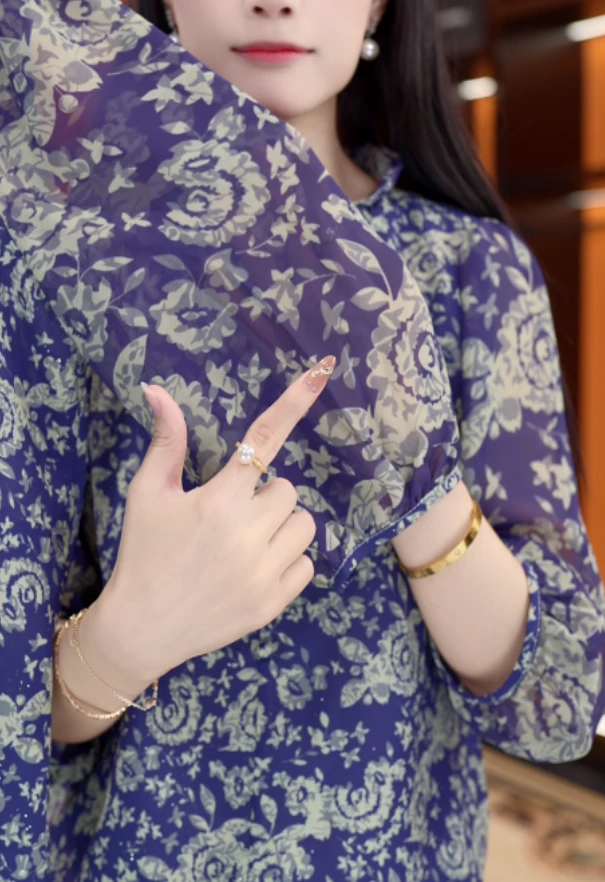 紫烟2025新款新中式国风设计感气质小衫M644金金