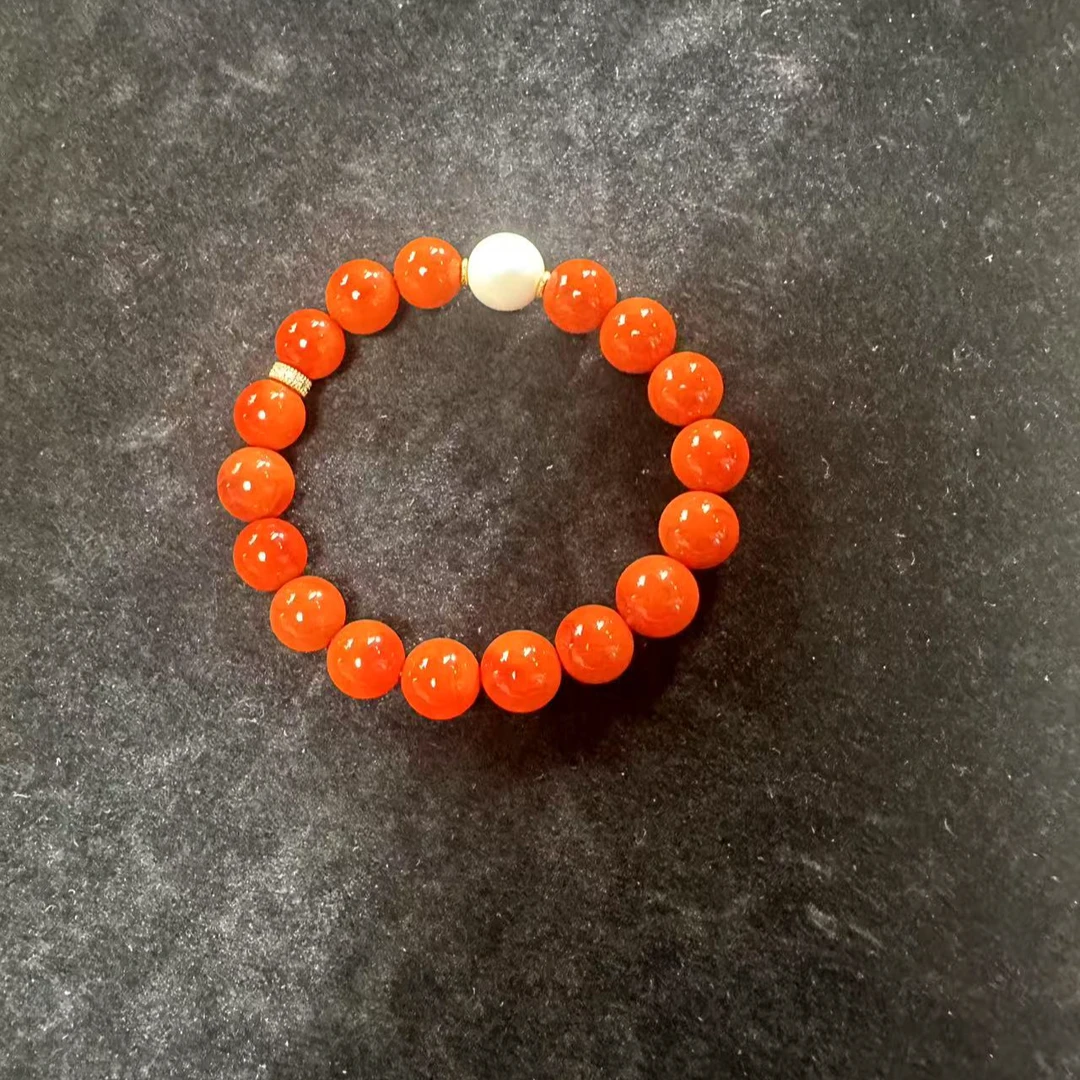 南红猛犸单圈s925银 34010633改设计款